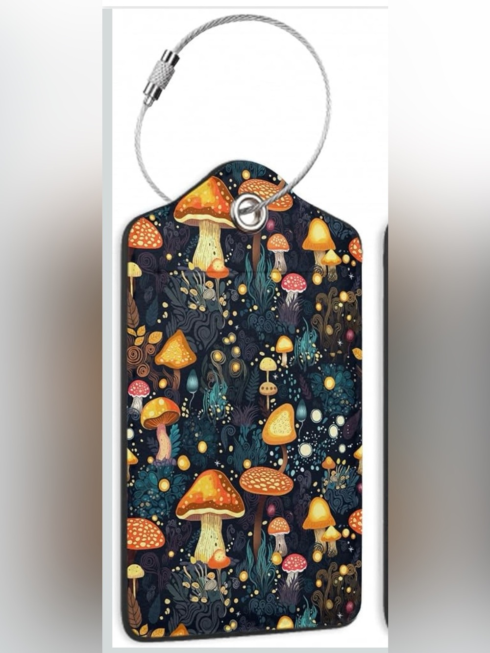 Decorative Mushroom Pattern Luggage Tag, NEW 🍄🟫🧳